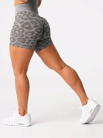 Short Sport Sans Couture Léopard Shorts Ultime Legging XS Gris 