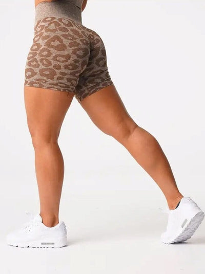 Short Sport Sans Couture Léopard Shorts Ultime Legging XS Marron 