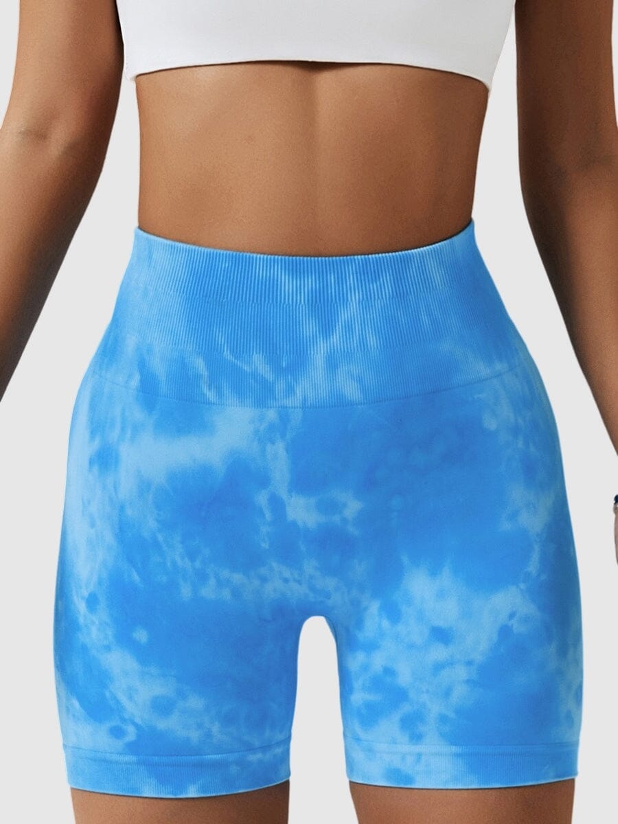 Short Sport Taille Haute Push Up Imprimé Shorts Ultime Legging S Bleu 