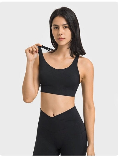 Soutien-Gorge Bretelles Fines Croisées Soutien-gorge sport Ultime Legging : Legging Femme | Vêtements de Sport XS Noir 