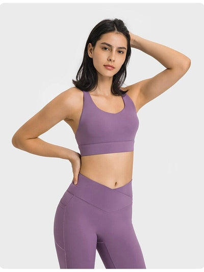 Soutien-Gorge Bretelles Fines Croisées Soutien-gorge sport Ultime Legging : Legging Femme | Vêtements de Sport XS Violet 