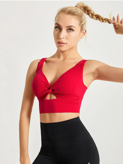 Soutien-Gorge Sport Plissé Soutien-gorge sport Ultime Legging : Legging Femme | Vêtements de Sport S Rouge 