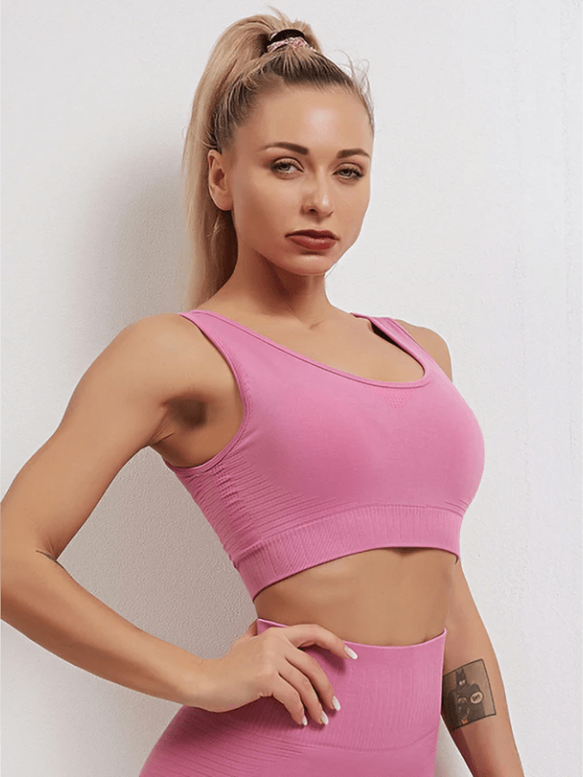 Soutien-Gorge Sport Respirant Sans Couture Soutien-gorge sport Ultime Legging : Legging Femme | Vêtements de Sport S Rose 