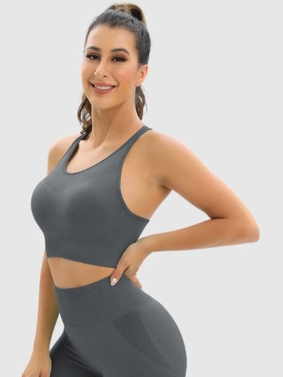 Soutien-Gorge Sport Sans Couture Dos Nageur Soutien-gorge sport Ultime Legging : Legging Femme | Vêtements de Sport S Gris 