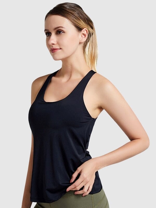 Haut De Yoga Gaiam Avec Soutien-gorge Intégré – Bleu – Taille M – Occasion