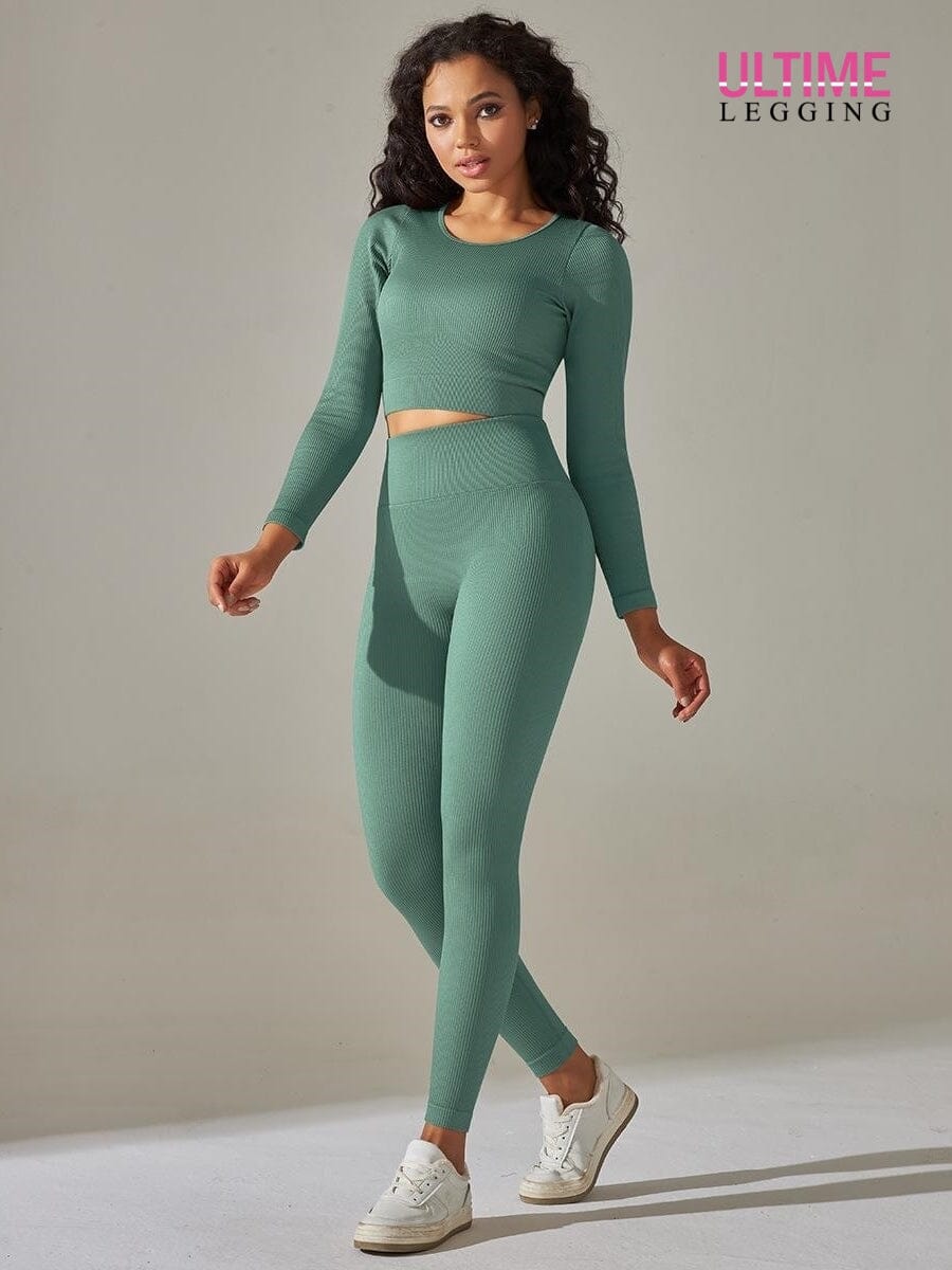 Tenue Sport Push Up - Ultime-Legging Ensemble Sport Ultime Legging S Vert grisé 